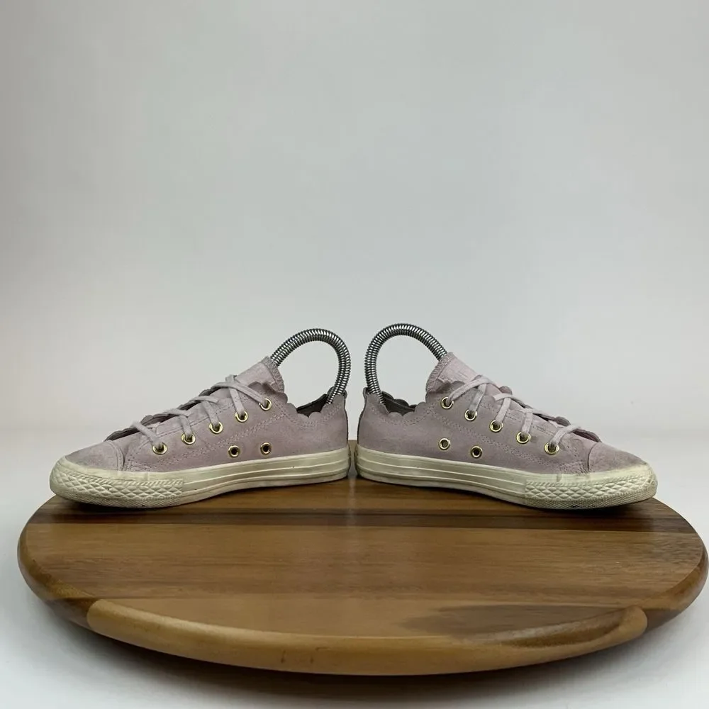 Big Kids Girls Converse Chuck Taylor All Star Frilly Thrills Pink Shoes Size 1 Y